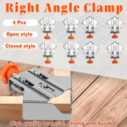 Angle Clamp Set 4pcs 90-Degree Adjustable L Shape Corner Woodworking Position - Closed style V528-CORNER-CLAMP-BKA4-786931