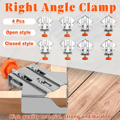 Angle Clamp Set 4pcs 90-Degree Adjustable L Shape Corner Woodworking Position - Closed style V528-CORNER-CLAMP-BKA4-786931