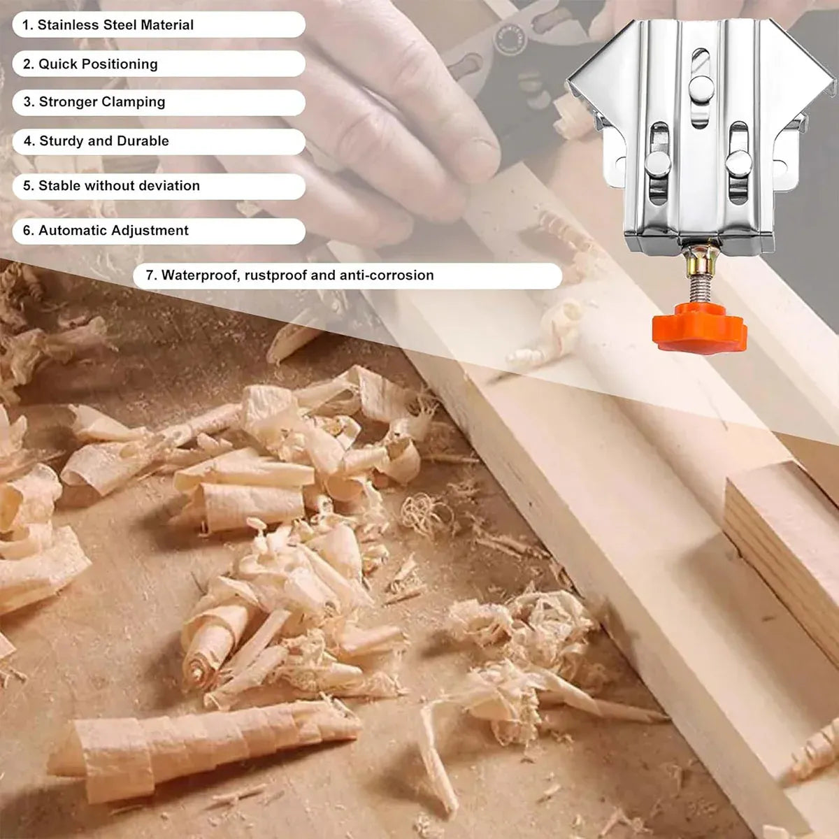 Angle Clamp Set 4pcs 90-Degree Adjustable L Shape Corner Woodworking Position - Closed style V528-CORNER-CLAMP-BKA4-786931