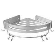 Wall Mounted Bathroom Shelf Triangle Corner Shower Storage Rack for Toiletries - Single layer V528-CORNER-RACK-SILVER-905965