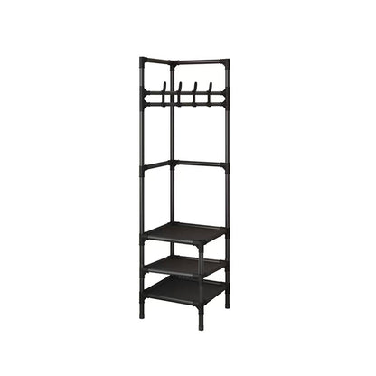 Floor Standing Corner Coat Rack Multifunctional Clothes Hanger Storage Organizer V528-CORNER-SHELF-3-BLACK-807751