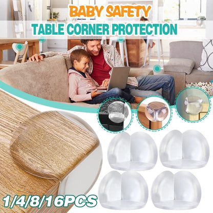 Transparent PVC Table Corner Guards Anti-Collision Protective Covers for Furniture - 4 PCS V528-CORNERPROTECT-4PCS-929358