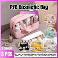 3pcs Large Capacity Waterproof Makeup Bag Set Translucent PU Travel Storage Bag - Cosmetic-Bag-3pcs-Black V528-COSMETIC-BAG-3PCS-BLACK-882548