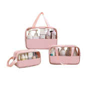 3pcs Large Capacity Waterproof Makeup Bag Set Translucent PU Travel Storage Bag - Cosmetic-Bag-3pcs-Black V528-COSMETIC-BAG-3PCS-BLACK-882548