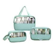 3pcs Large Capacity Waterproof Makeup Bag Set Translucent PU Travel Storage Bag - Cosmetic-Bag-3pcs-Black V528-COSMETIC-BAG-3PCS-BLACK-882548