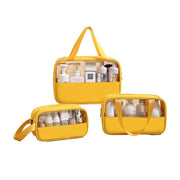 3pcs Large Capacity Waterproof Makeup Bag Set Translucent PU Travel Storage Bag - Cosmetic-Bag-3pcs-Black V528-COSMETIC-BAG-3PCS-BLACK-882548