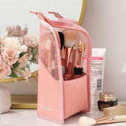 Stand Cosmetic Bag Travel Zipper Makeup Brush Holder Organizer Pouch Case Cover - Pink V528-COSMETICBAG-PINK-780877