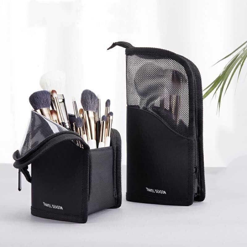 Stand Cosmetic Bag Travel Zipper Makeup Brush Holder Organizer Pouch Case Cover - Pink V528-COSMETICBAG-PINK-780877