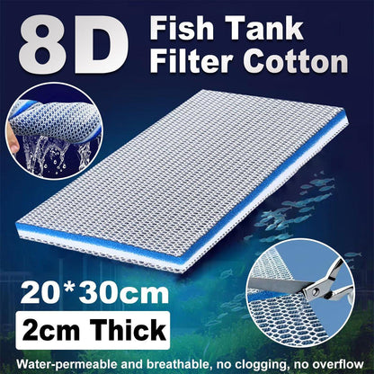 Aquarium 8D Filter Cotton Fish Tank Water Purification Sponge Material Pad V528-COTTON-FILTER-8D-369409