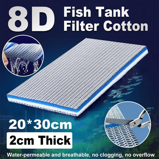 Aquarium 8D Filter Cotton Fish Tank Water Purification Sponge Material Pad V528-COTTON-FILTER-8D-369409