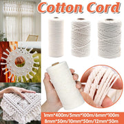 Cotton Rope Macrame Cord 1-12mm DIY Craft Tapestry Binding Decorative String - 6mm x 100m V528-COTTON-ROPE-6-100-661954