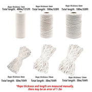Cotton Rope Macrame Cord 1-12mm DIY Craft Tapestry Binding Decorative String - 6mm x 100m V528-COTTON-ROPE-6-100-661954
