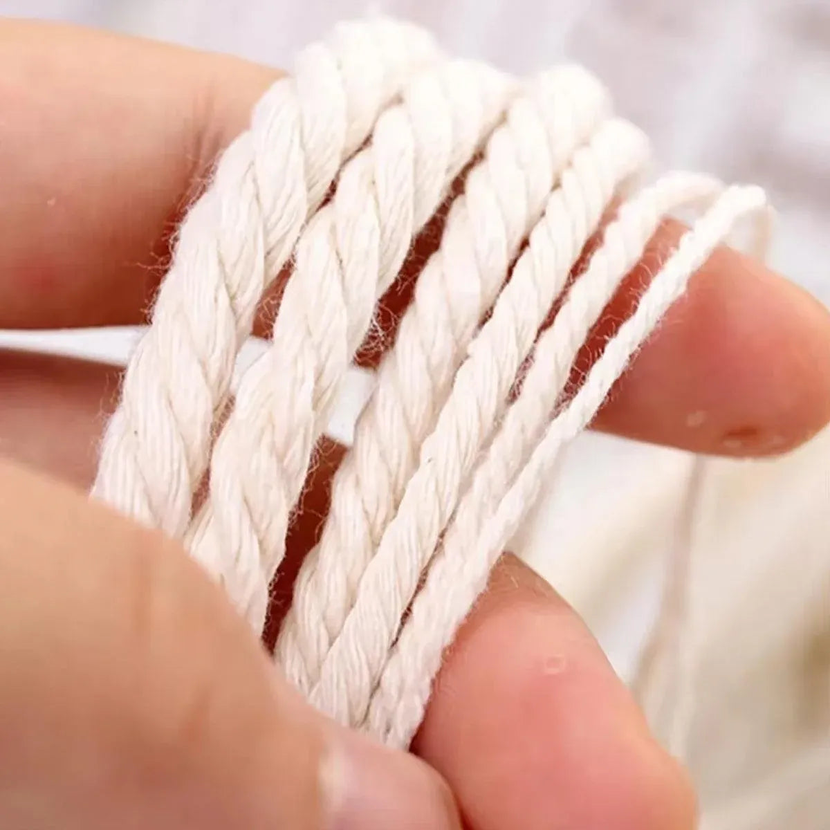 Cotton Rope Macrame Cord 1-12mm DIY Craft Tapestry Binding Decorative String - 6mm x 100m V528-COTTON-ROPE-6-100-661954