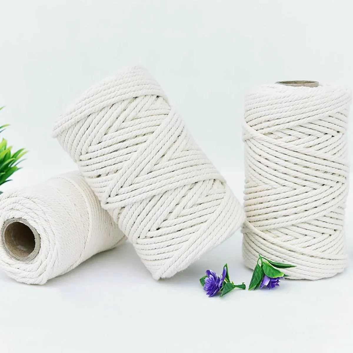 Cotton Rope Macrame Cord 1-12mm DIY Craft Tapestry Binding Decorative String - 6mm x 100m V528-COTTON-ROPE-6-100-661954