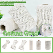 Cotton Rope Macrame Cord 1-12mm DIY Craft Tapestry Binding Decorative String - 6mm x 100m V528-COTTON-ROPE-6-100-661954