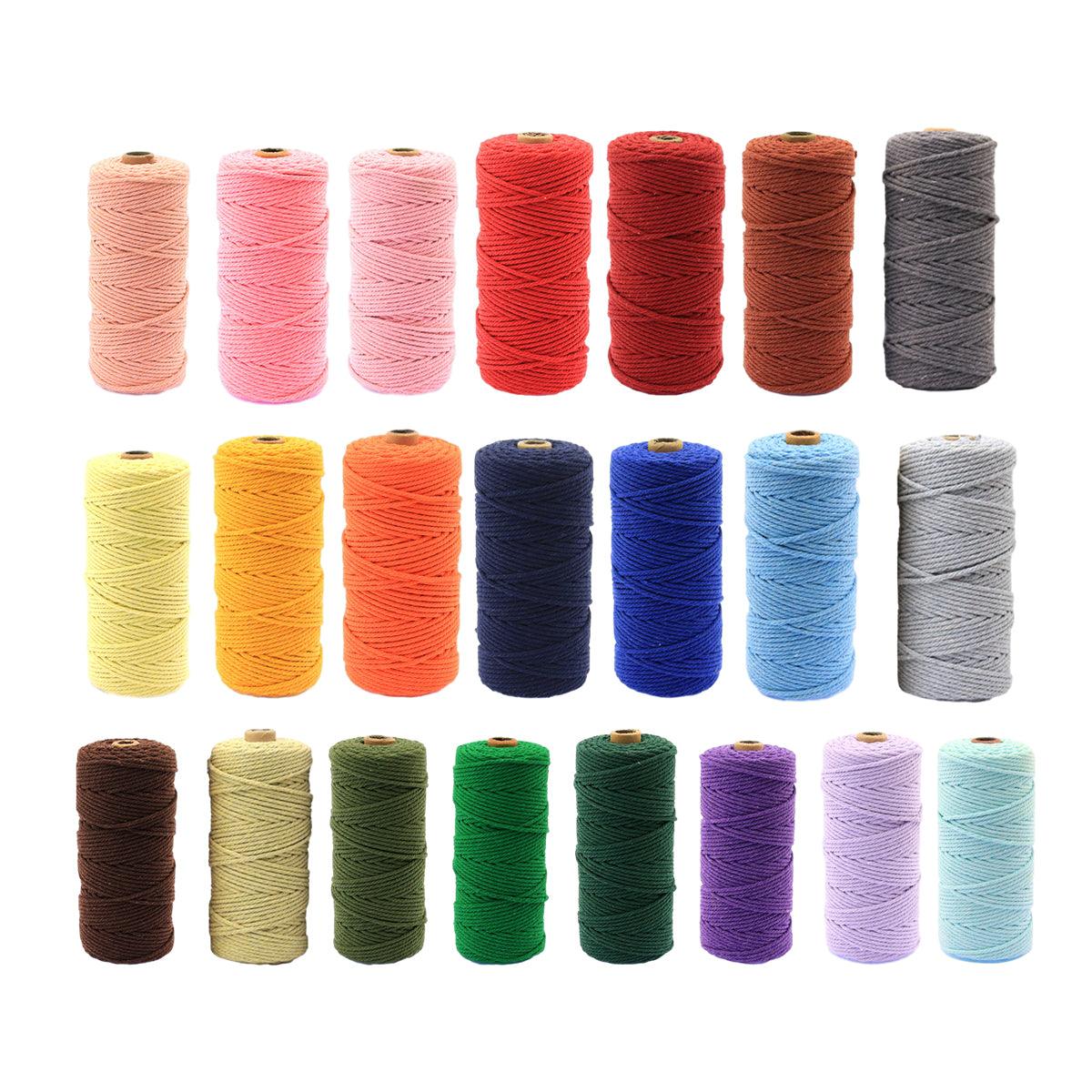 3mm Colored Cotton Rope DIY Hand Woven Macrame Cord Tapestry Binding Craft Rope - Orange V528-COTTON-ROPE-CS-783325