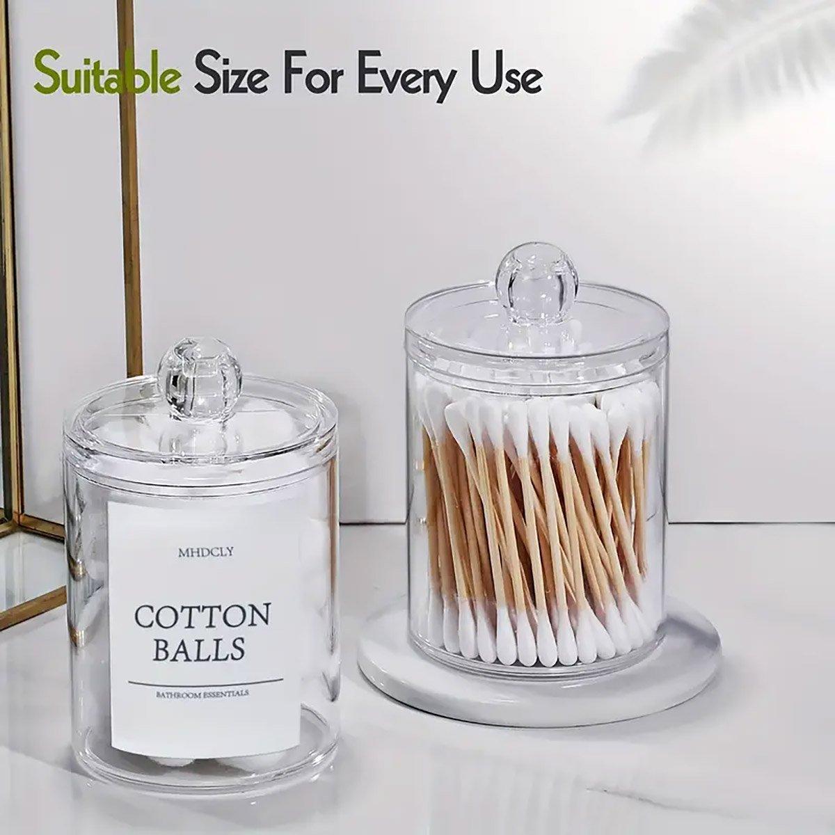 4PCS Transparent Cotton Swabs Makeup Remover Pad Storage Box Household Organizer V528-COTTON-SWAB-BOX-4PCS-769414