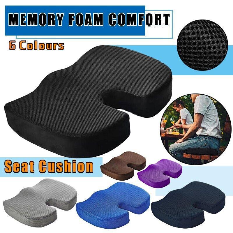 Orthopaedic Memory Foam Seat Cushion Support Back Pain Chair Pillow Car - Grey V528-COTTONCUSHION-GREY-5545332
