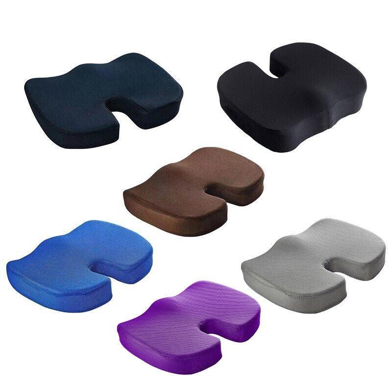 Orthopaedic Memory Foam Seat Cushion Support Back Pain Chair Pillow Car - Grey V528-COTTONCUSHION-GREY-5545332