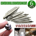 6Pcs Combined Center Drill Countersink Bit Lathe Mill Tackle Kit High Speed V528-COUNTERSINKBIT-6PCS-297953