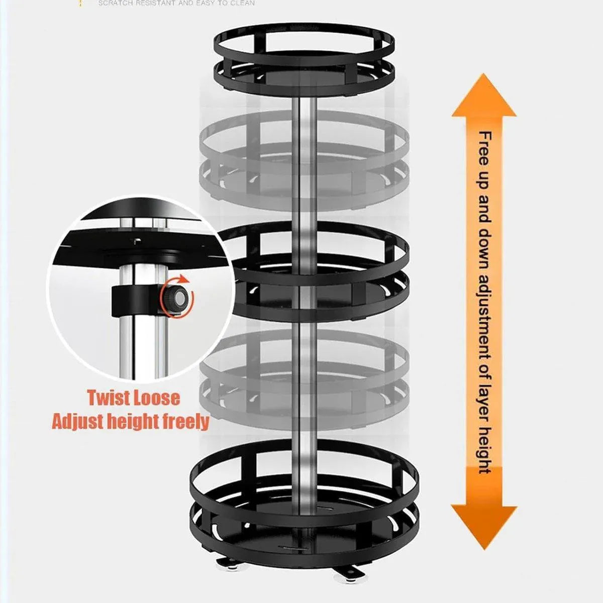 Kitchen Rotating Spice Rack Triple Layer Countertop Organizer Storage Shelf - Double Layer V528-COUNTERTOP-STORAGE-RACK-2-986978