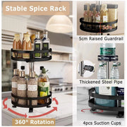 Kitchen Rotating Spice Rack Triple Layer Countertop Organizer Storage Shelf - Double Layer V528-COUNTERTOP-STORAGE-RACK-2-986978