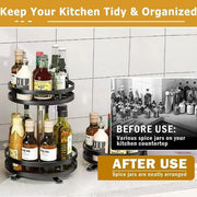 Kitchen Rotating Spice Rack Triple Layer Countertop Organizer Storage Shelf - Double Layer V528-COUNTERTOP-STORAGE-RACK-2-986978