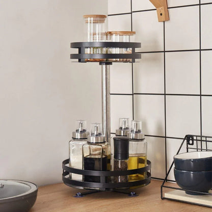 Kitchen Rotating Spice Rack Triple Layer Countertop Organizer Storage Shelf - Double Layer V528-COUNTERTOP-STORAGE-RACK-2-986978