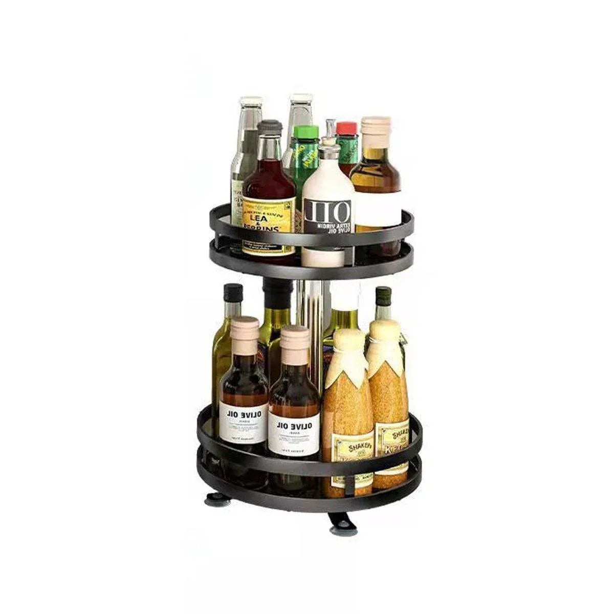 Kitchen Rotating Spice Rack Triple Layer Countertop Organizer Storage Shelf - Double Layer V528-COUNTERTOP-STORAGE-RACK-2-986978