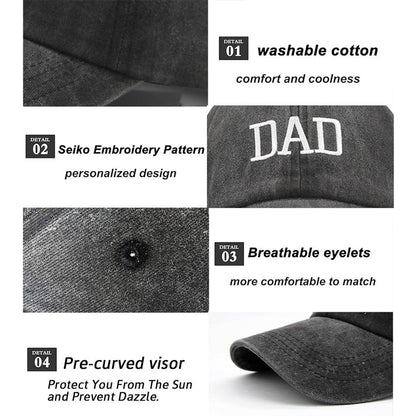 Adjustable Baseball Cap Vintage Dad Hat Casual Duck Tongue Cap for Men and Women V528-COUPLE-HATS-2PCS-518117