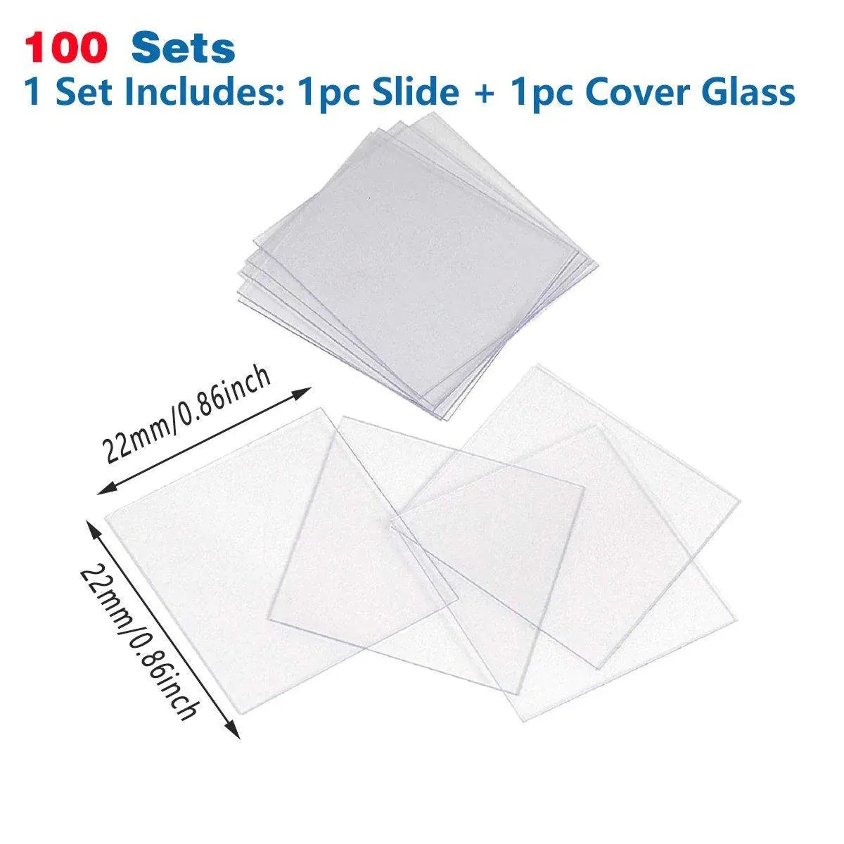 100set Microscope Slide Coverslips for Laboratory Use Glass Slides Research Tool V528-COVER-GLASS-200PCS-680773