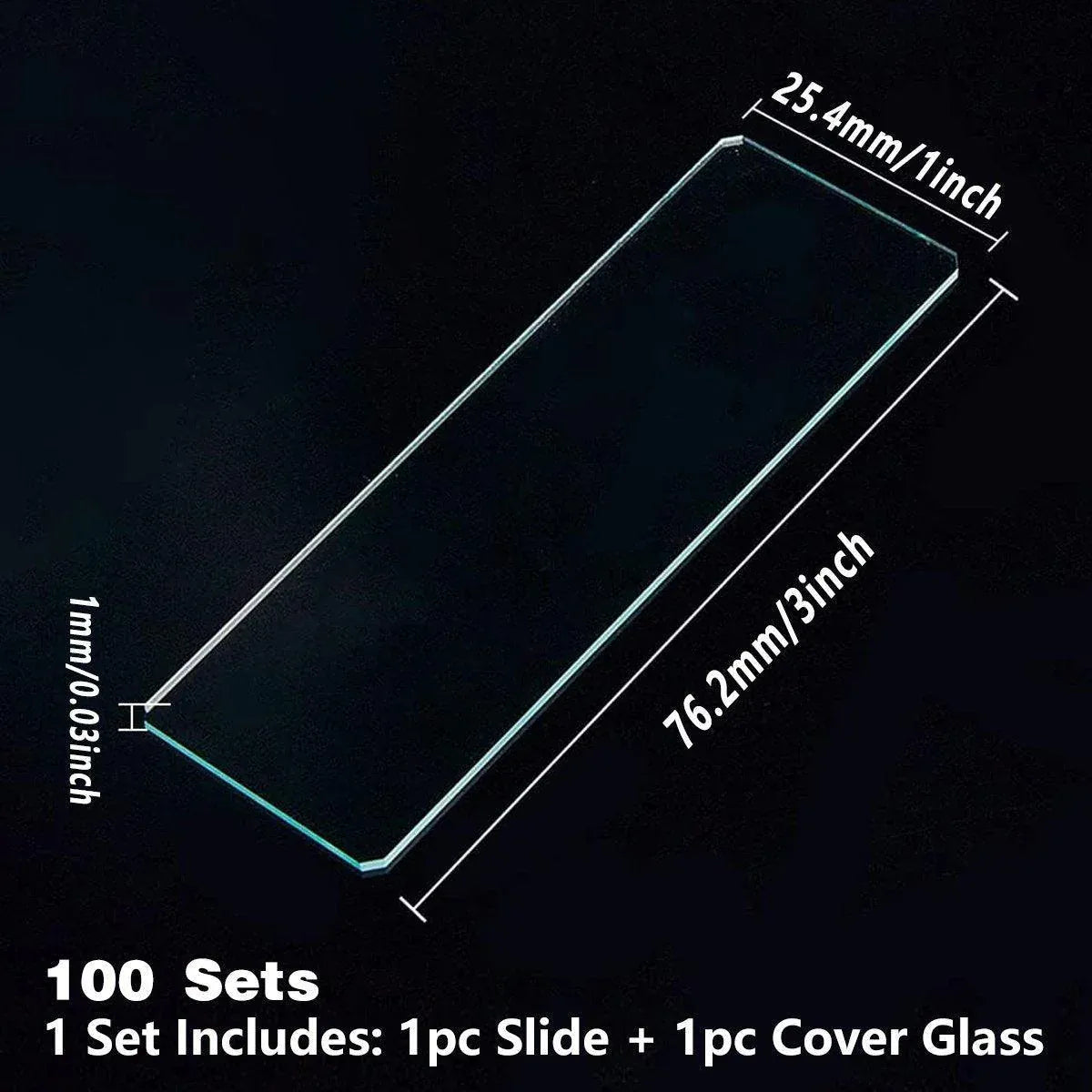 100set Microscope Slide Coverslips for Laboratory Use Glass Slides Research Tool V528-COVER-GLASS-200PCS-680773