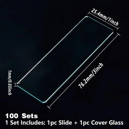 100set Microscope Slide Coverslips for Laboratory Use Glass Slides Research Tool V528-COVER-GLASS-200PCS-680773