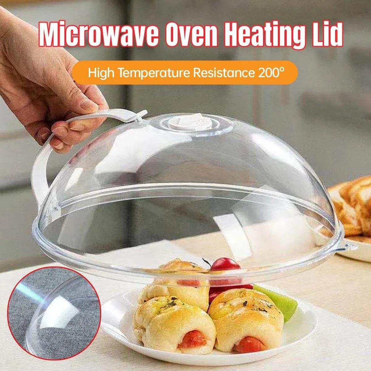 Microwave Safe Food Grade Plastic Splash Proof and Dustproof Heating Cover V528-COVER-WHITE-970126