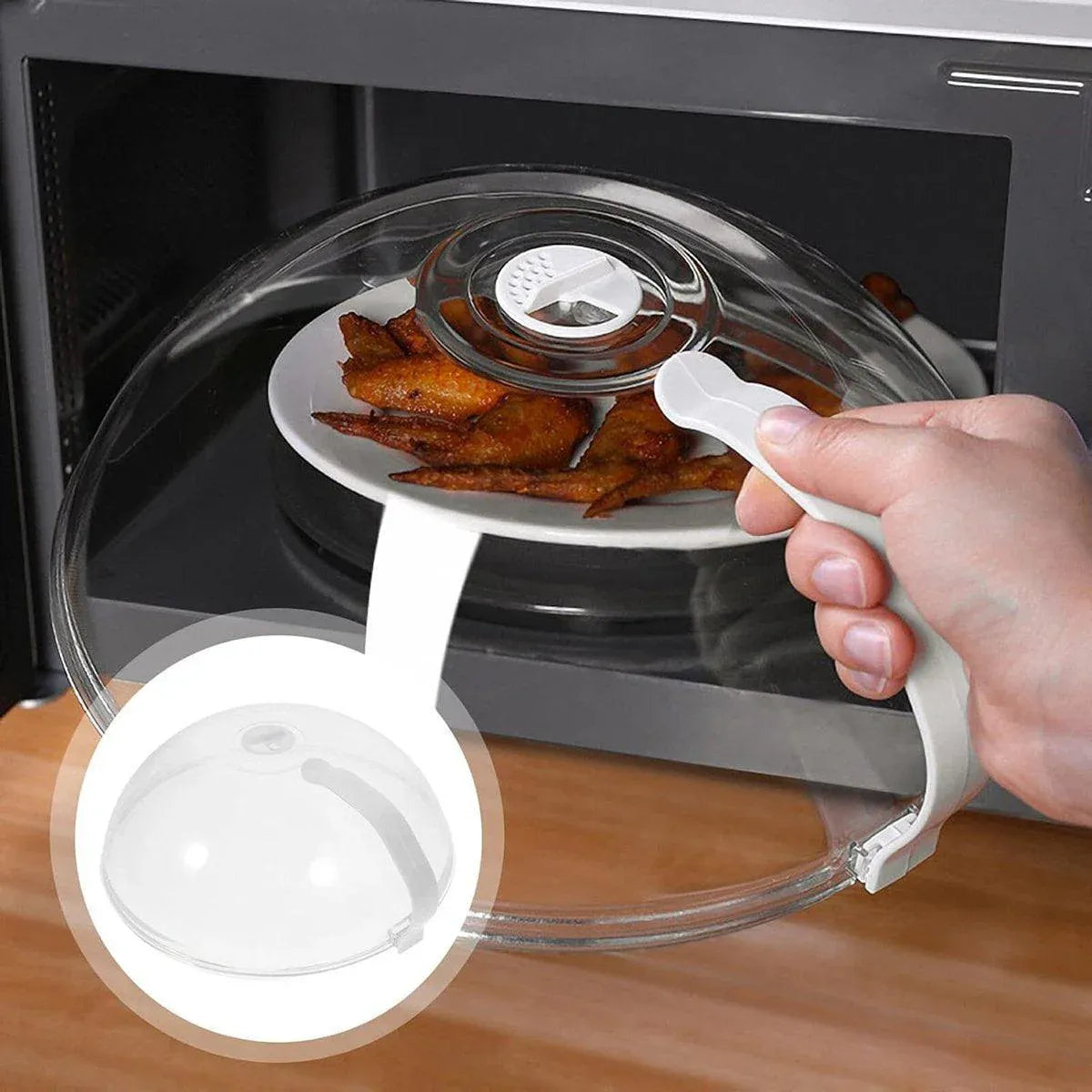 Microwave Safe Food Grade Plastic Splash Proof and Dustproof Heating Cover V528-COVER-WHITE-970126