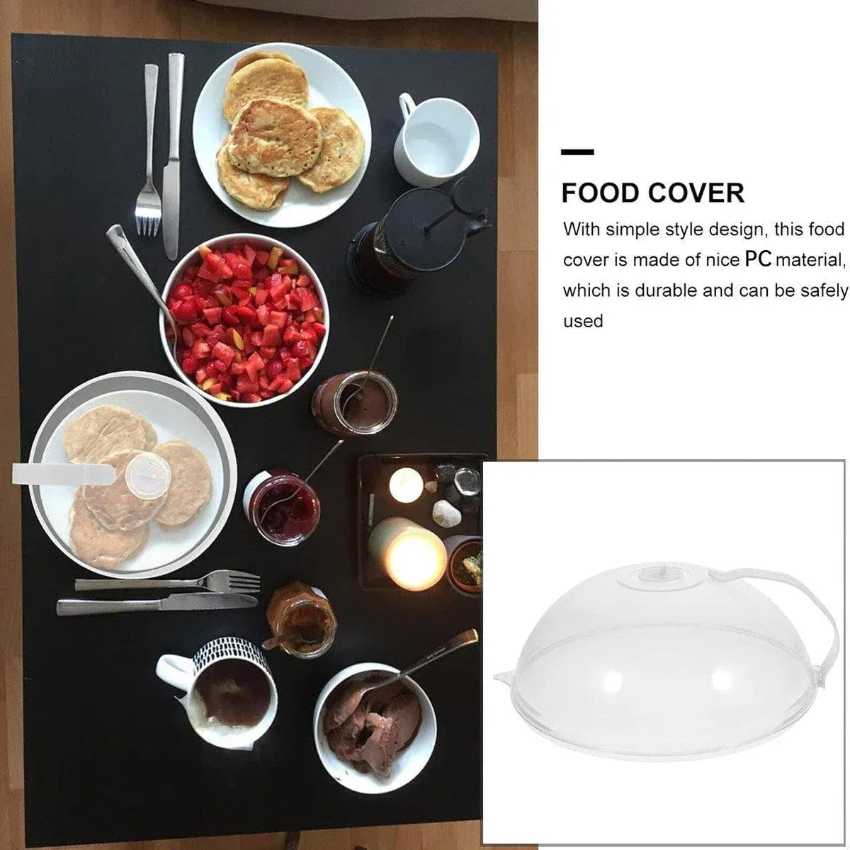Microwave Safe Food Grade Plastic Splash Proof and Dustproof Heating Cover V528-COVER-WHITE-970126
