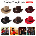 STweed Hat Ethnic Style Jazz Cap Bowler Hat Sun Hat for Men Women Summer Fashion - Brown V528-COWBOY-HAT-BROWN-556521