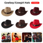 STweed Hat Ethnic Style Jazz Cap Bowler Hat Sun Hat for Men Women Summer Fashion - Brown V528-COWBOY-HAT-BROWN-556521