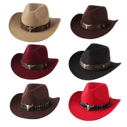 STweed Hat Ethnic Style Jazz Cap Bowler Hat Sun Hat for Men Women Summer Fashion - Brown V528-COWBOY-HAT-BROWN-556521