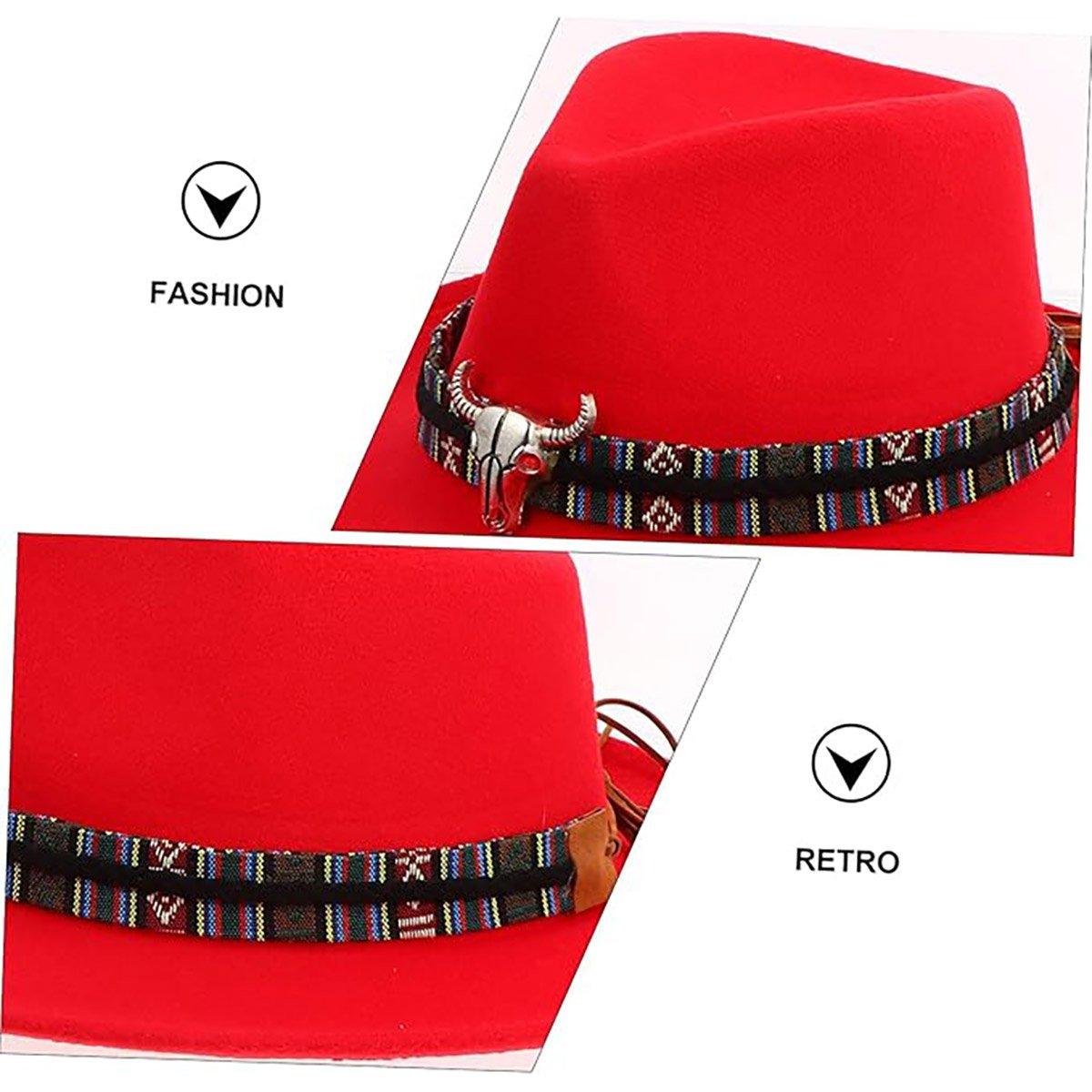 STweed Hat Ethnic Style Jazz Cap Bowler Hat Sun Hat for Men Women Summer Fashion - Brown V528-COWBOY-HAT-BROWN-556521