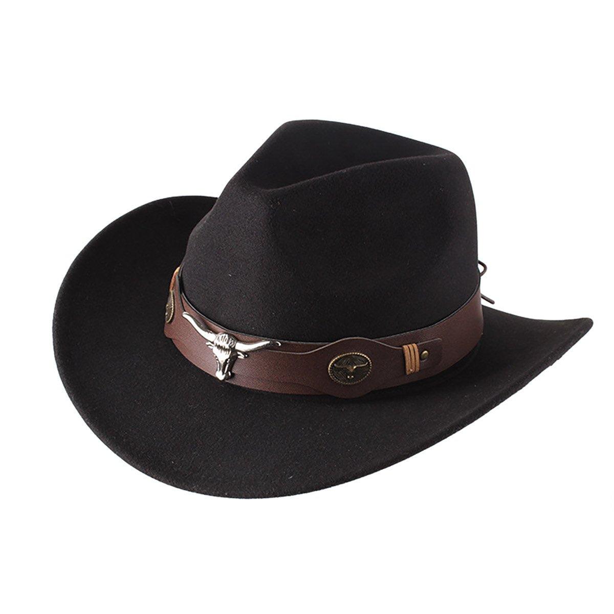 STweed Hat Ethnic Style Jazz Cap Bowler Hat Sun Hat for Men Women Summer Fashion - Brown V528-COWBOY-HAT-BROWN-556521