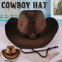 Outdoor Western Cowboy Hat Unisex Straw Hat Visor Hats Big Wide Brim Hat Summer - Coffee V528-COWBOY-HAT-COFFEE-661123