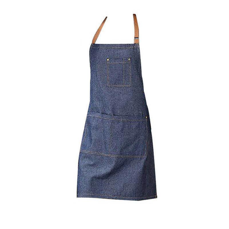 Adjustable Denim Apron Pocket Hanging Neck Cooking Kitchen Baking Bar Cafe Chefs V528-COWBOYAPRON-5544525