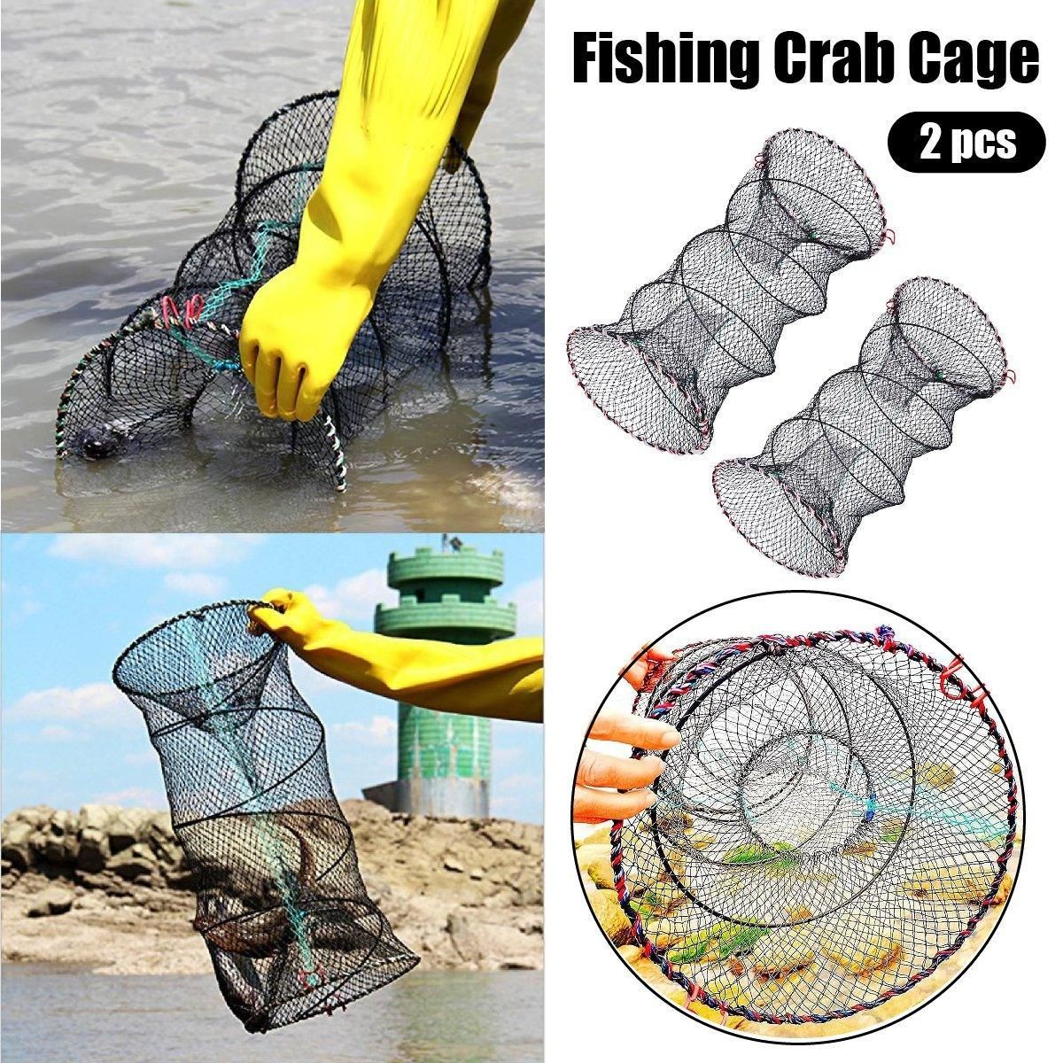 2PCS Shrimp Crab Lobster Fishing Net Fish Trap Cage for Carp Crucian Breeding V528-CRAB-POT-2PCS-491414