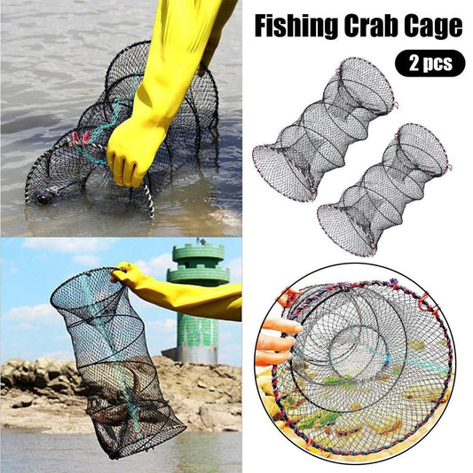 2PCS Shrimp Crab Lobster Fishing Net Fish Trap Cage for Carp Crucian Breeding V528-CRAB-POT-2PCS-491414