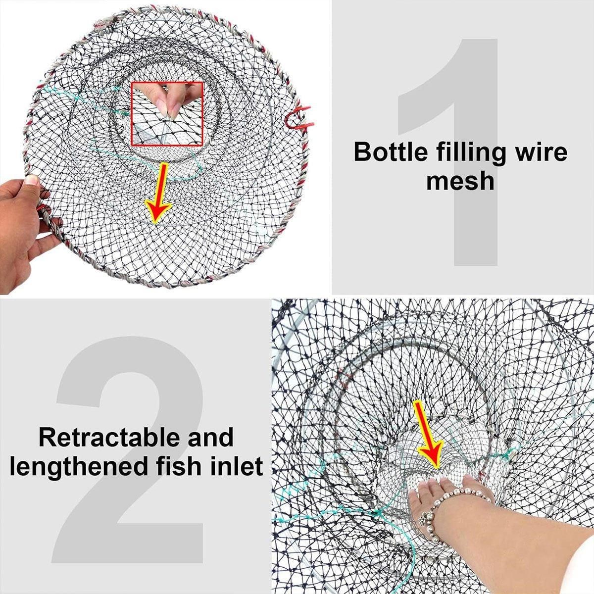 2PCS Shrimp Crab Lobster Fishing Net Fish Trap Cage for Carp Crucian Breeding V528-CRAB-POT-2PCS-491414