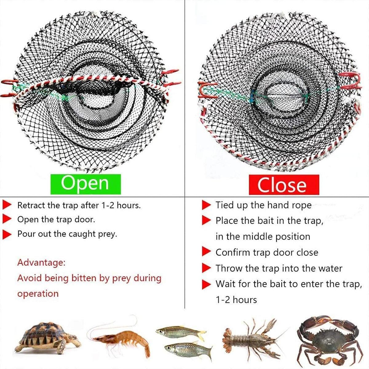 2PCS Shrimp Crab Lobster Fishing Net Fish Trap Cage for Carp Crucian Breeding V528-CRAB-POT-2PCS-491414