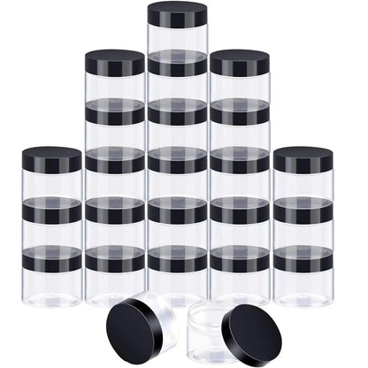 10pcs Wide Mouth Plastic Jars Black Lid Transparent Skin Care Cream Containers - 40ml V528-CREAM-BOTTLE-10PCS-BLACK-844973