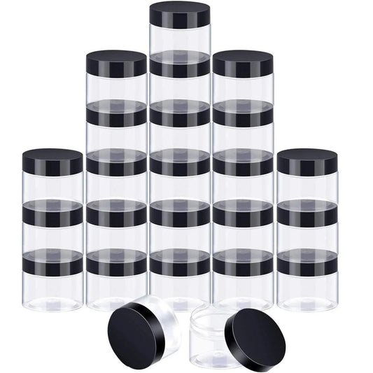 10pcs Wide Mouth Plastic Jars Black Lid Transparent Skin Care Cream Containers - 40ml V528-CREAM-BOTTLE-10PCS-BLACK-844973