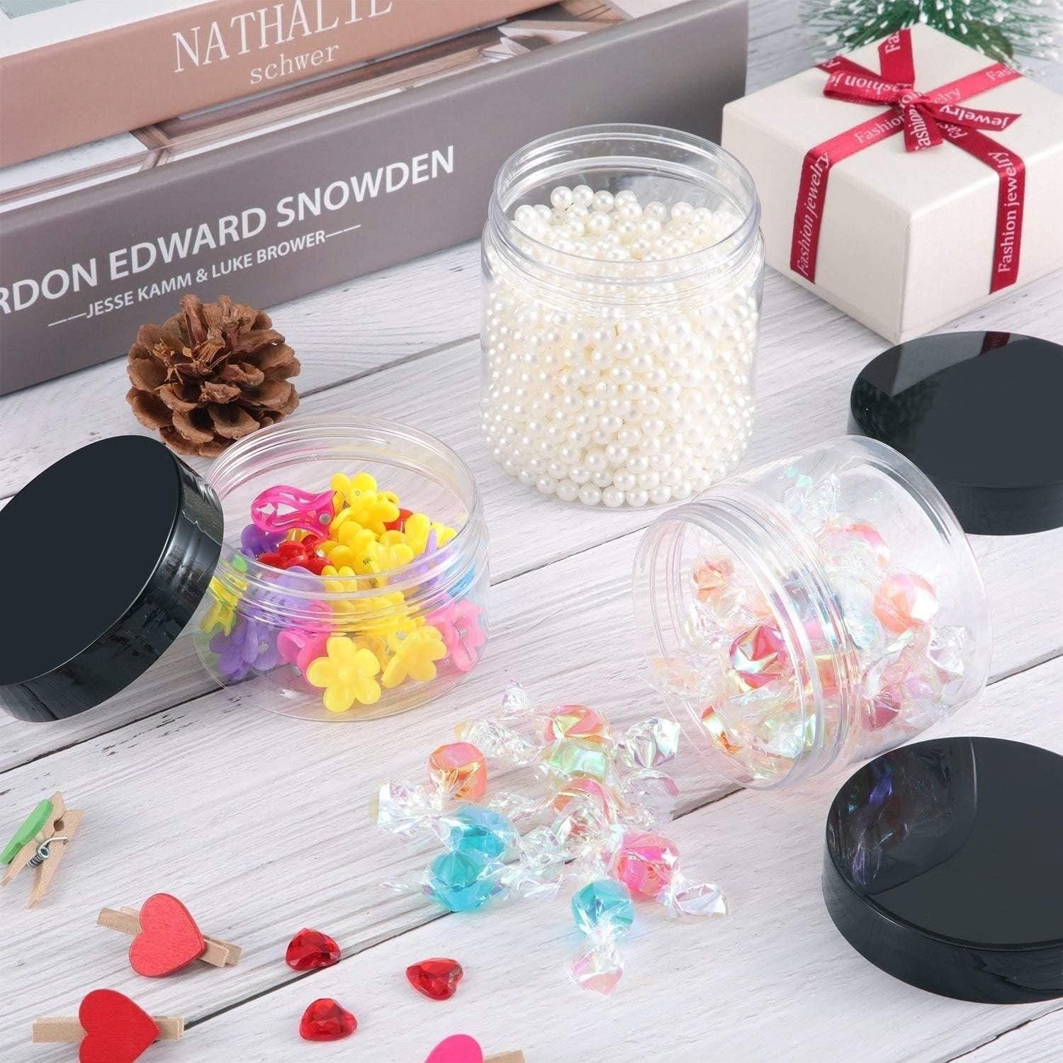 10pcs Wide Mouth Plastic Jars Black Lid Transparent Skin Care Cream Containers - 40ml V528-CREAM-BOTTLE-10PCS-BLACK-844973